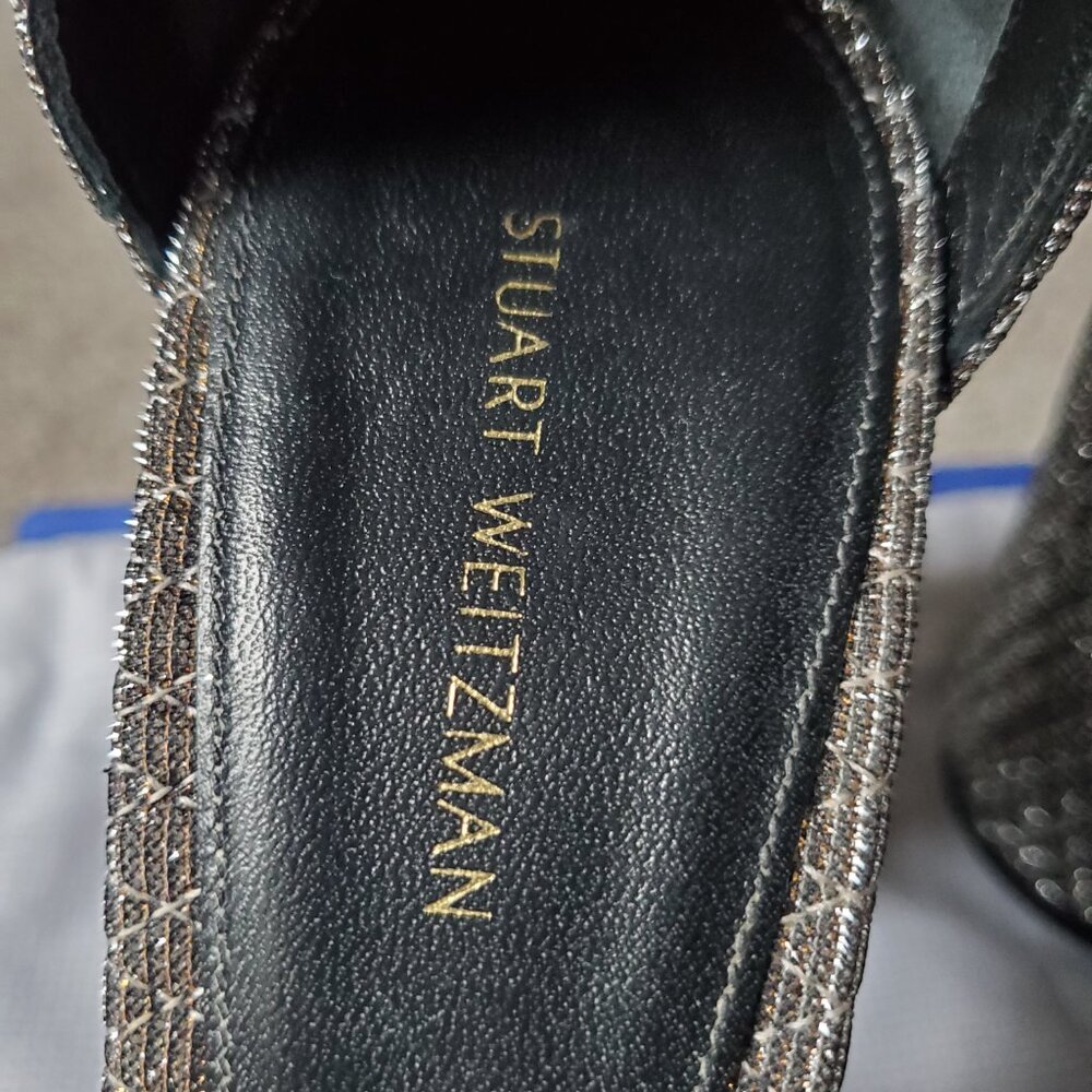 Stuart Weitzman NuQuilt Sandal in Pyrite Nocturn - Picture 2 of 6